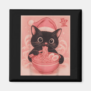 Aimant Noël Chat rose Père Noël Kawaii Anime Noël Ra