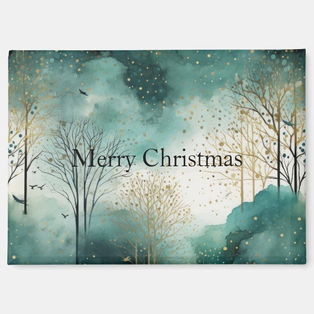 Aimant Noël des arbres verts (Recto)