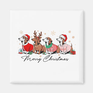Aimant Noël Drôle Weenie Chien Dachshund Mignon Joyeux Xm