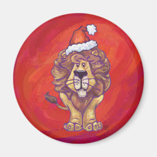 Aimant Noël du lion en rouge