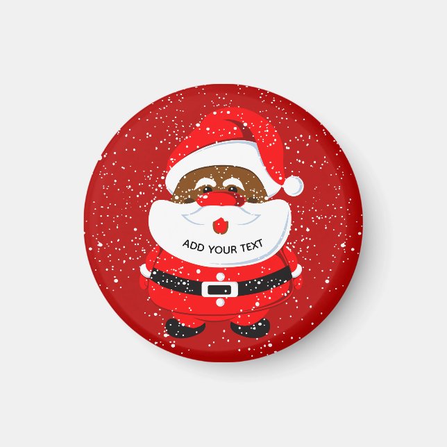 Aimant Noël du Père Noël afro-américain (Devant)