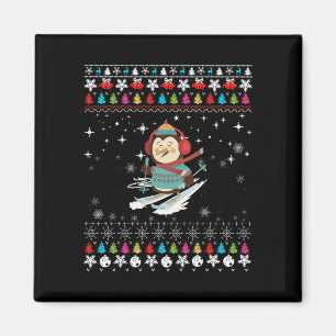 Aimant Noël du pingouin à ski
