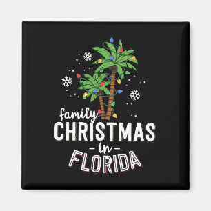 Aimant Noël en famille en Floride Palmiers Plage de Noël
