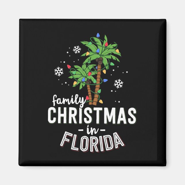 Aimant Noël en famille en Floride Palmiers Xmas Beach (Devant)
