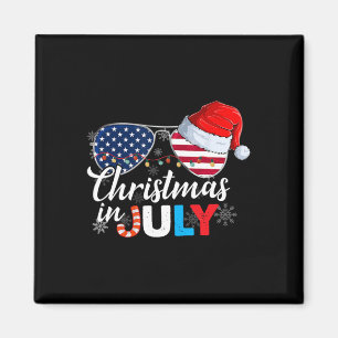 Aimant Noël En Juillet Sungles Drapeau Américain 4 Juil