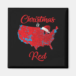 Aimant Noël Est Rouge Carte Électorale 2024 Trump Landsli