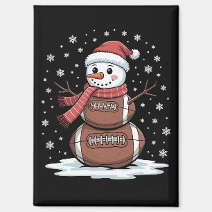 Aimant Noël Football Américain Bonhomme de Neige Xmas Spo