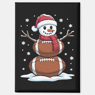 Aimant Noël Football américain Snowman Xmas Sport