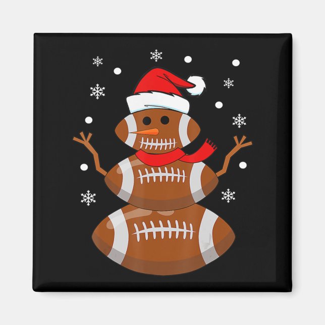 Aimant Noël Football Snowman Kids Football Noël (Devant)