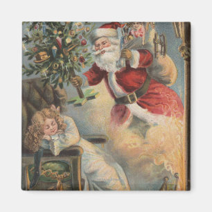 Aimant Noël GreetingSanta avec l'arbre et les cadeaux