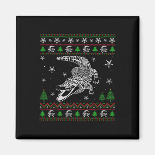 Aimant Noël laid pour les amoureux de l'alligator amusant