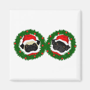 Aimant Noël mignon Carlin noir et Carlin de la faune Père