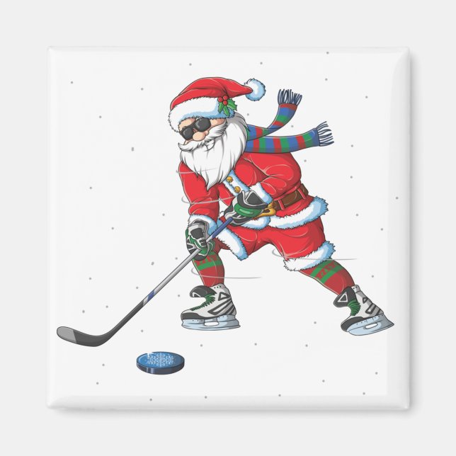 Aimant Noël Noël Noël cadeaux de hockey sur glace enfants (Devant)