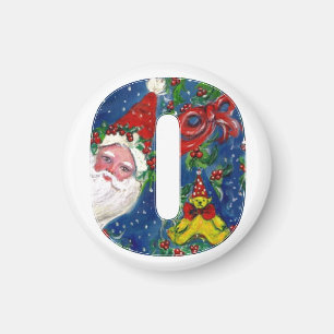AIMANT NOËL O LETTRE / PÈRE NOËL RED RIBBON MONOGRAM