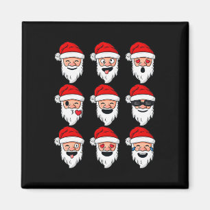 Aimant Noël Père Noël Fun Visages Garçons Filles Enfants 