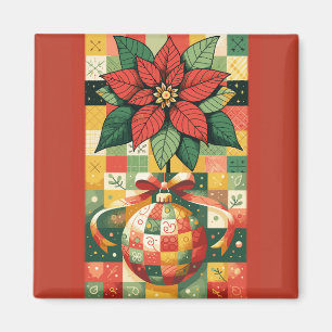 AIMANT NOËL POINSETTIE ET ORNEMENT