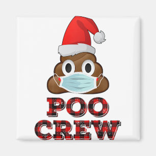 Aimant Noel Poo maillot visage Masque Poop Emoji Rouge