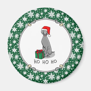 Aimant Noël Santa Hat Weimaraner Chien (gris 1) mignon