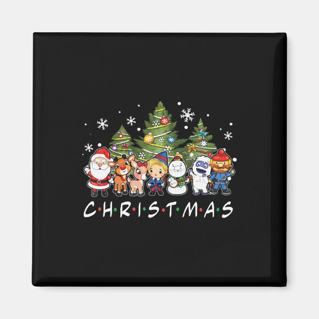 Aimant Noël Santa Rudolph Snowman Family Xma (Devant)