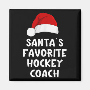 Aimant Noël Santas entraîneur de hockey favori Drôle Noël