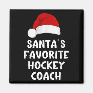 Aimant Noël Santas entraîneur de hockey favori Drôle Noël
