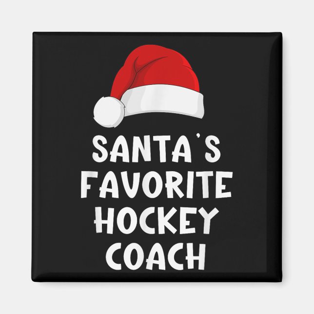 Aimant Noël Santas entraîneur de hockey favori Drôle Noël (Devant)