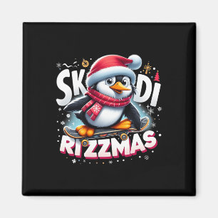 Aimant Noël Skibidi Rizzmas Noël Cool Penguin Holida
