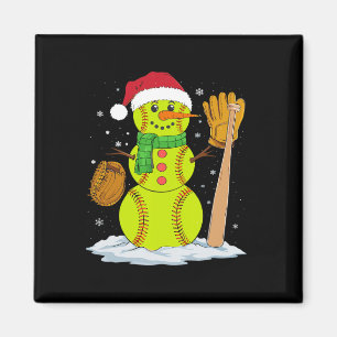 Aimant Noël Snowman Softball Pitcher Boys Enfants Ados