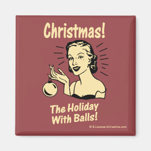 Aimant Noël : Vacances Avec Des Boules