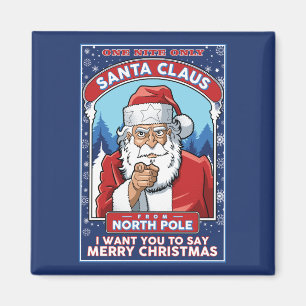 Aimant Noël Vintage Père Noël dit Joyeux Noël
