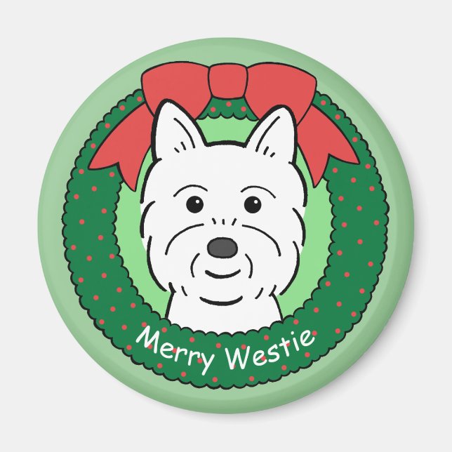 Aimant Noël Westie (Devant)