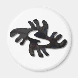 Aimant Noir Adinkra-peace brillant