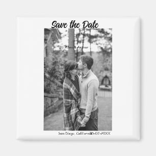 Aimant noir blanc enregistrer la date QR ajouter le nom d