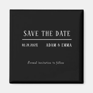 Aimant Noir & Blanc Moderne Enregistrer l'aimant Date