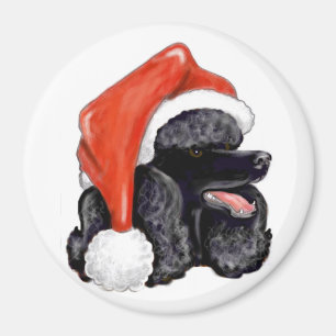 Aimant noir de caniche de Noël