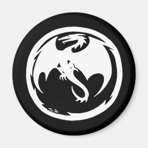 Aimant noir Dragon blanc