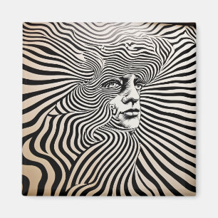 Aimant Noir et blanc Conception psychédélique