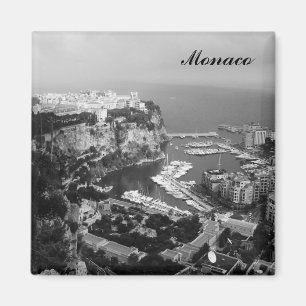Aimant noir et blanc de réfrigérateur du Monaco