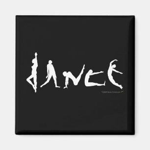 Aimant noir et blanc de silhouette de danse de