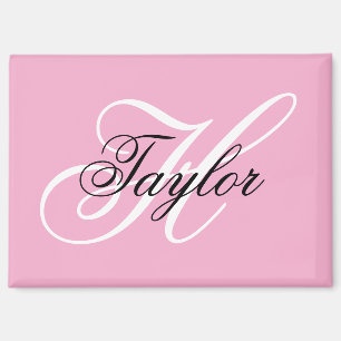 Aimant Noir et blanc Fatigue Monogramme rose