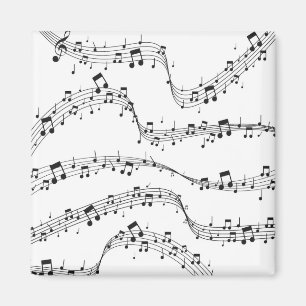 Aimant Noir et blanc note musicienne Motif