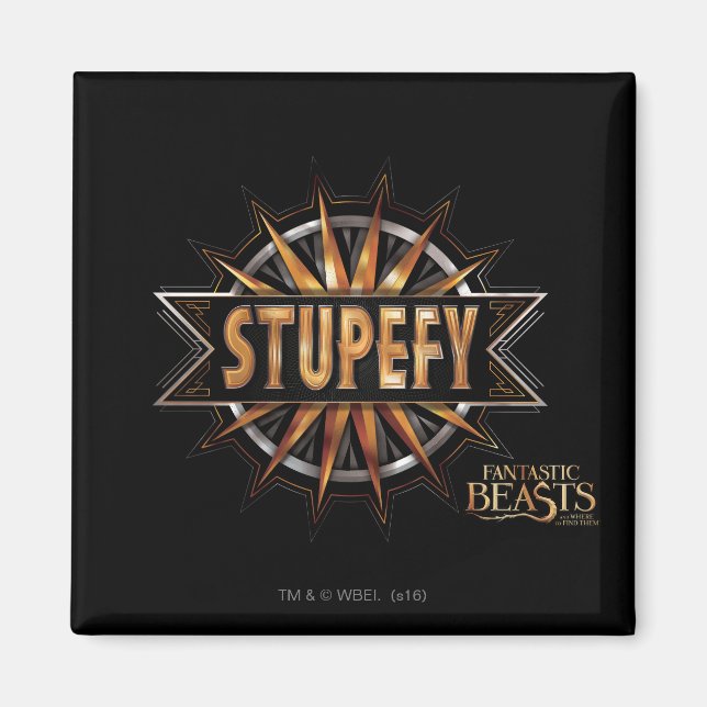Aimant Noir & Or Stupefy Spell Graphisme (Devant)