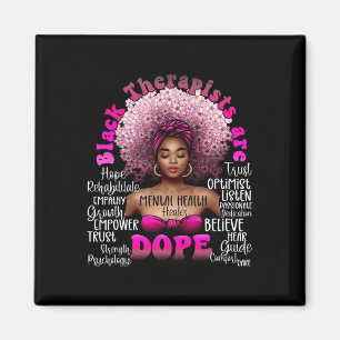 Aimant Noir Thérapiste Santé Mentale Santé Floral Afro B
