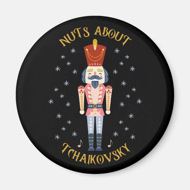 Aimant Noix à propos de Tchaikovsky Nutcracker Music Blac (Devant)
