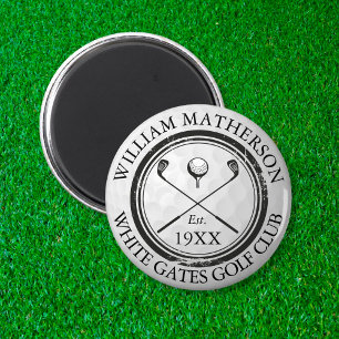 Aimant Nom de club de golf personnalisé sur balle de golf