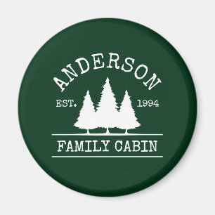 Aimant Nom de famille Cabine Forest Green