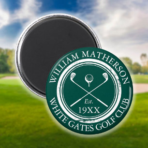 Aimant Nom de golf personnalisé Vert