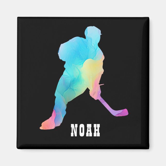 Aimant Nom de la Personnaliser Joueur de hockey (Devant)