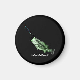 AIMANT NOM DE LA VILLE PERSONNALISÉ BASES ICI PÊCHE PÊCHE