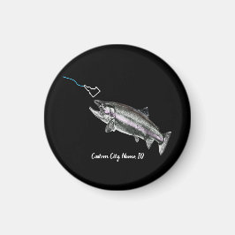 AIMANT NOM DE LA VILLE PERSONNALISÉE STEELHEAD ICI PÊCHE 